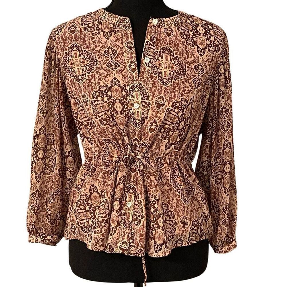 Madewell Drawstring Top in Kaleidoscope Boho Print